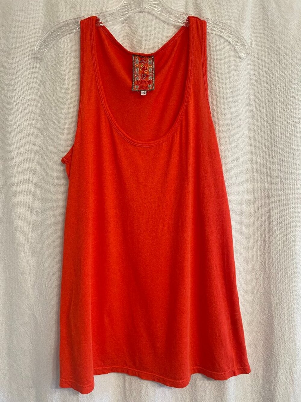 Johnny Was orange tank top, size Medium